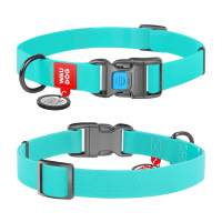 Ошейник WAUDOG Waterproof, светящийся, пластиковая пряжка голубой Коллар (ширина 25 мм, длина 35-58 см)