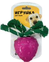 Игрушка резиновая для собак Леду Тойс / Ledu Toys клубника с пищалкой