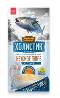 Деревенские лакомства Холистик Премьер лакомство для кошек, нежное пюре из тунца с икрой летучей рыбы - 10 г х 4 шт