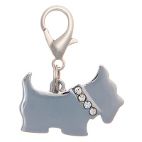 Адресник "Силуэт" Терьер со стразами 30*20 мм, гравировка 19001