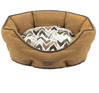 Лежанка овальная "Осенняя классика" , Triol (S, коричневая, 450*400*160мм)