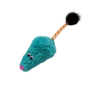 GoSi Игруш для Кошек "Мышь с кошачьей мятой, хвост-пружинка " голубая