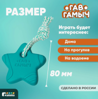 Игрушка для собак ГАВ ГАМЫЧ "Звезда с веревкой" (80мм)