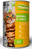 Chammy Влажный корм для кошек, курица, кусочки в соусе, 415 г [уценка]