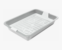 Гамма. Туалет для кошек c сеткой мини "Барсик", светло-серый, 325*235*60мм