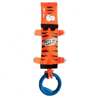 Игрушка для собак Тигр на веревке с ручкой с пищалкой 51см, серия BITE ME HARD