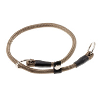 Ошейник-удавка [СО СТОПОРОМ] с 2-я кольцами круглый 6мм*85см [оливковый] 76-1444