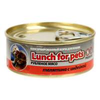 Lunch For Pets Рубленое мясо Телятина с индейкой для кошек 100 г.
