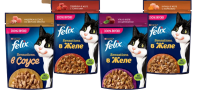 Влажный корм для кошек Felix Sensations, микс вкусов, 75 г
