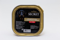 Secret Премиум консервы для собак мясное ассорти с говядиной и сердцем, 300 г.