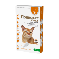 Принокат для кошек до 4 кг и хорьков, 40/4 мг, 0,4 мл