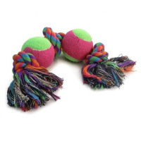 Игрушка для собак "Верёвка, 3 узла и 2 мяча", d65/350мм