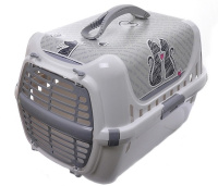 Moderna Cats in Love переноска с пластиковой дверцей, серая [28001]