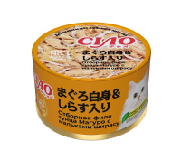 Inaba Ciao консервы для кошек Отборное филе тунца Магуро с мальками ширасу 85 г