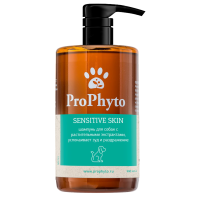 Жидкий шампунь ProPhyto SENSITIVE SKIN SHAMPOO для собак с растительными экстрактами,которые успокаивают зуд и раздражение, 500 мл