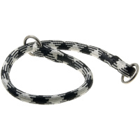 Ошейник-удавка с 2-я кольцами круглый "Арлекин" 13 мм*55 см [чёрно-белый] 76-2138