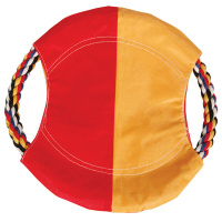 Триол Игрушка для собак, веревка цветная, круг с тканью, 25 см.