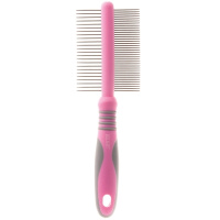 Расчёска DeLIGHT ROSE с "кольцами" двухсторонняя 24/37 зубьев 25 мм 348DR /12/