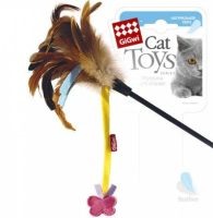 GiGwi Дразнилка с перьями и бабочкой 51см, серия FEATHER TEASER