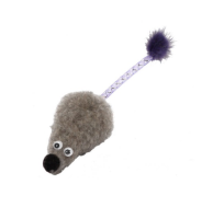 Gosi Игрушка Мышь с мятой серый мех с хвостом трубочка с норкой