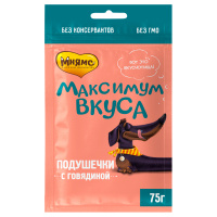 Мнямс лакомство для собак подушечки с говядиной «Максимум вкуса»