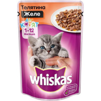 Whiskas Вискас для котят желе телятина 75 г. 1*28