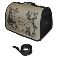 Догман Сумка-переноска для кошек и собак "Лира №1",черная[панда] 35x23x22 см. (Бежевая)