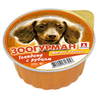 Мясной рацион консервы для собак говядина с рубцом, 100 г.