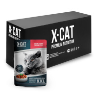 X-Cat XXL пауч для стерилизованных кошек кусочки с ягненком в соусе 85гр [уценка]