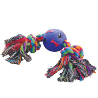 Игрушка для собак "Веревка, 2 узла и мяч", d65/300мм