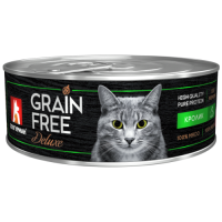 Мясной рацион Grain Free, консервы для кошек, Кролик, 100 г.