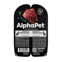 AlphaPet Superpremium пауч д/взрослых собак мясные кусочки в соусе Оленина и северные ягоды 100г без ЧЗ