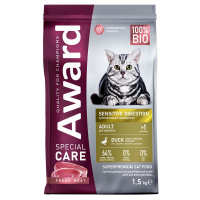 Сухой корм AWARD SPECIAL CARE Sensitive Digestion для взрослых кошек с чувствительным пищеварением со свежим мясом утки (1,5 кг)