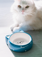 Миска Mr.Kranch керамическая для кошек Мордочка кошки 250 мл голубая