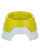 BAMA PET миска пластиковая двойная для собак 650-360 мл, желтая