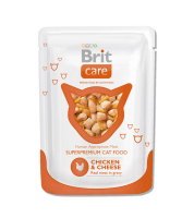 Brit Care пауч для кошек CHICKEN&CHEESE, курица и сыр 80 г.