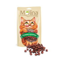 Molina Лакомство для кошек утиные кусочки, 80 г.