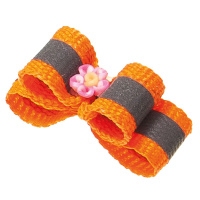 Бантик [пара] светоотражающий двойной объёмный, 3 см * 1 см, [оранжевый], "Ностальжи" 18507