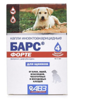 Капли Барс Форте для щенков против блох 5кг АВЗ ПОШТУЧНО