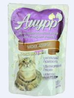 Амурр Влажный корм для взрослых кошек в желе, мясное ассорти, 100 г. [уценка]
