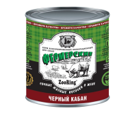 ЗооРинг консервы для собак , Фермерские Сочные кусочки мяса в желе Черный кабан, 850 гр