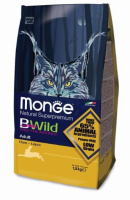 Monge BWild Cat Low Grain Низкозерновой корм для взрослых кошек с мясом зайца, 1,5 кг