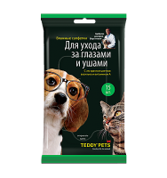 Teddy Pets Салфетки д/глаз и ушей 15шт Teddy Pets Салфетки д/глаз и ушей 15шт