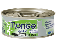 Monge jelly Adult cat Влажный корм для взрослых кошек с желтоперым тунцом и сурими, консервы 80 г