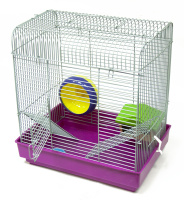 Зооник Клетка 2-х этажная для хомяка: дом, колесо, миска