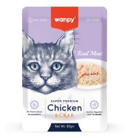 Wanpy Cat Пауч для кошек из курицы и краба 85 г