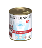 Best Dinner Vet Profi Gastrointenstinal корм для собак и щенков с 1 мес при заболеваниях ЖКТ конина консервы (340 гр)
