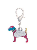 Адресник "Силуэт" Собака разноцветная 20*18 мм, гравировка 19022