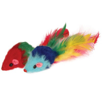 Триол Игрушка для кошек, "Мышь" погремушка с пером SH 03