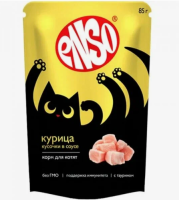 ENSO пауч д/котят, кусочки в соусе с курицей, 85г